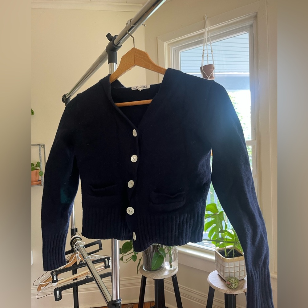 Alex Mill Wool Cardigan in Navy